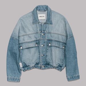 MIKUTA oversized denim bomber jacket